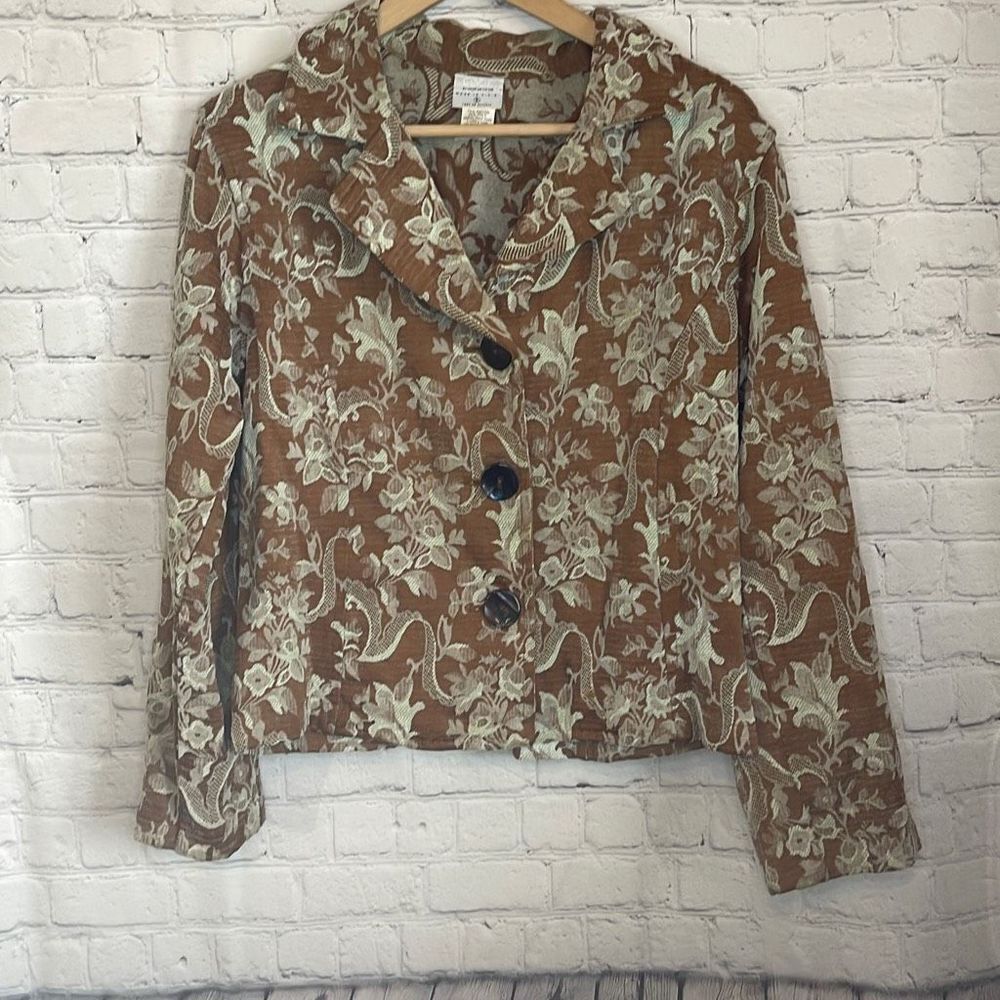 Vintage Blazers Color Me Cotton CMC Women's Long Sleeve Tapestry Jacket size S